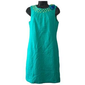 Taylor Women's Green Sleeveless Sheath Dress 6
